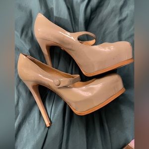 Brigette Bailey Tan High Heels Size 7 Leather Upper